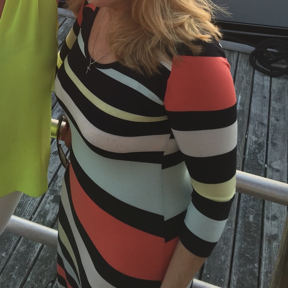 Jessica Simpson Multi Striped Midi Dress
